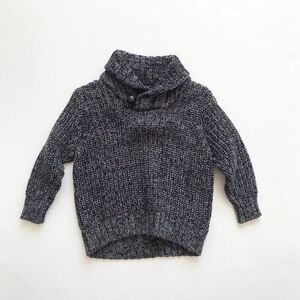 Old Navy black/gray cowl neck sweater EUC 12-18m